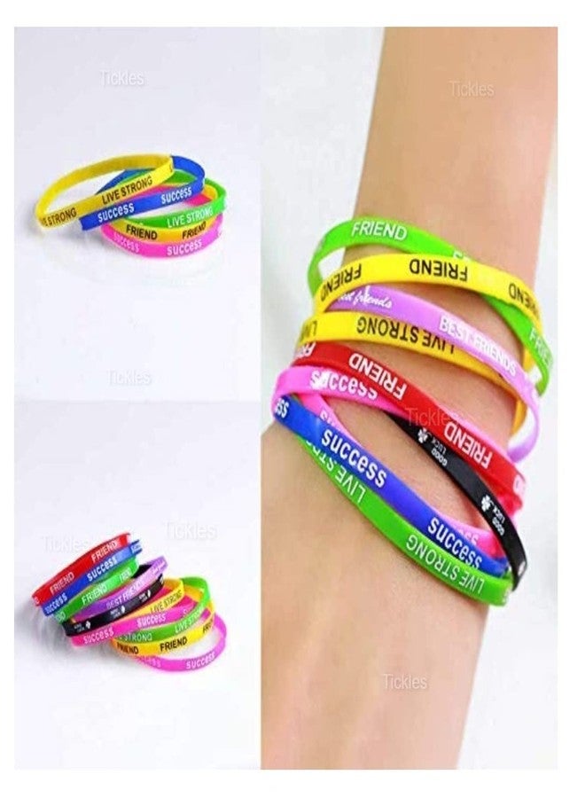 تيكلز أساور صداقة سيليكونية من تيكيلز ليوم الصداقة، مناسبة لأفضل الأصدقاء من البنات والأولاد، مجموعة من 50 سوارًا (اللون: متعدد الألوان، مقاس حر) - Image 3